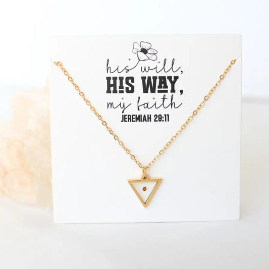 Mustard Seed Triangle Gold Necklace