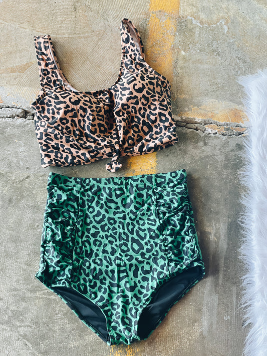 Women's 2 Piece Cheetah Swimsuit