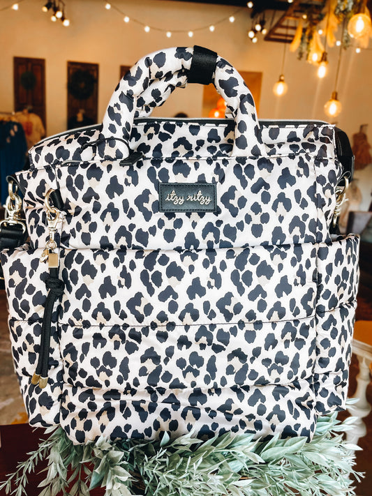 Itzy Ritzy Dream Convertible Leopard Diaper Bag